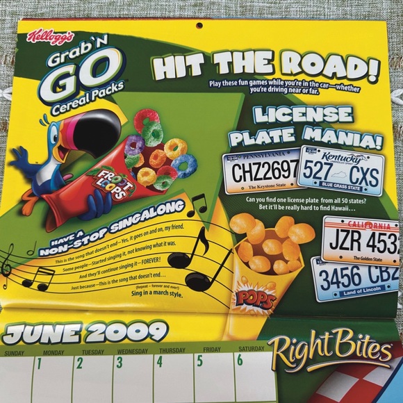 2008- 2009 Vintage Kelloggs Keebler Food Breakfast Calendar - Picture 5 of 6